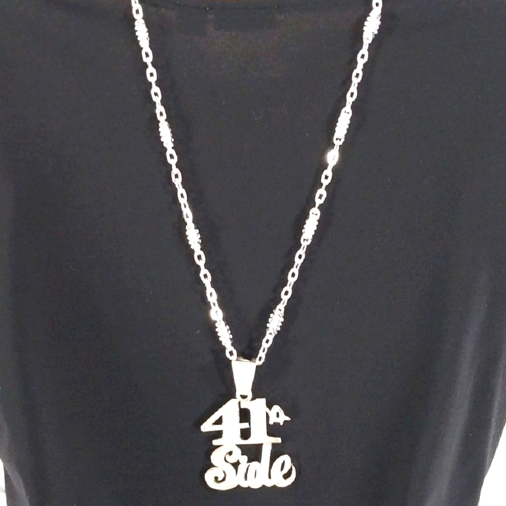 🔵BOGO FREE🔵 Hip Hop Necklace Rhinestones 41 Side Costume Halloween